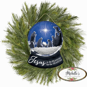 12" Wooden Snow Globe Sign: Jesus Is The Reason