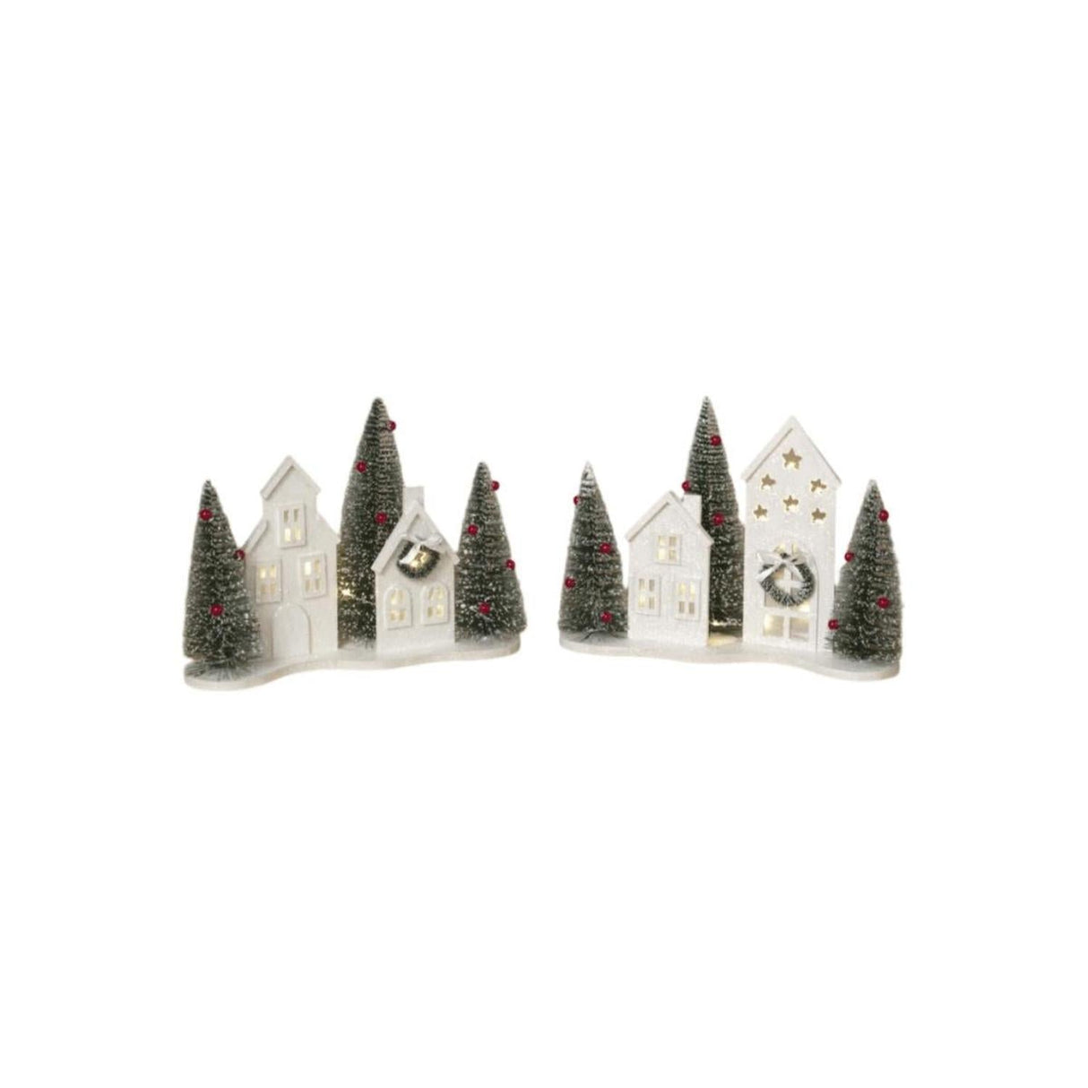 13" White Lighted Holiday House