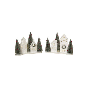 13" White Lighted Holiday House