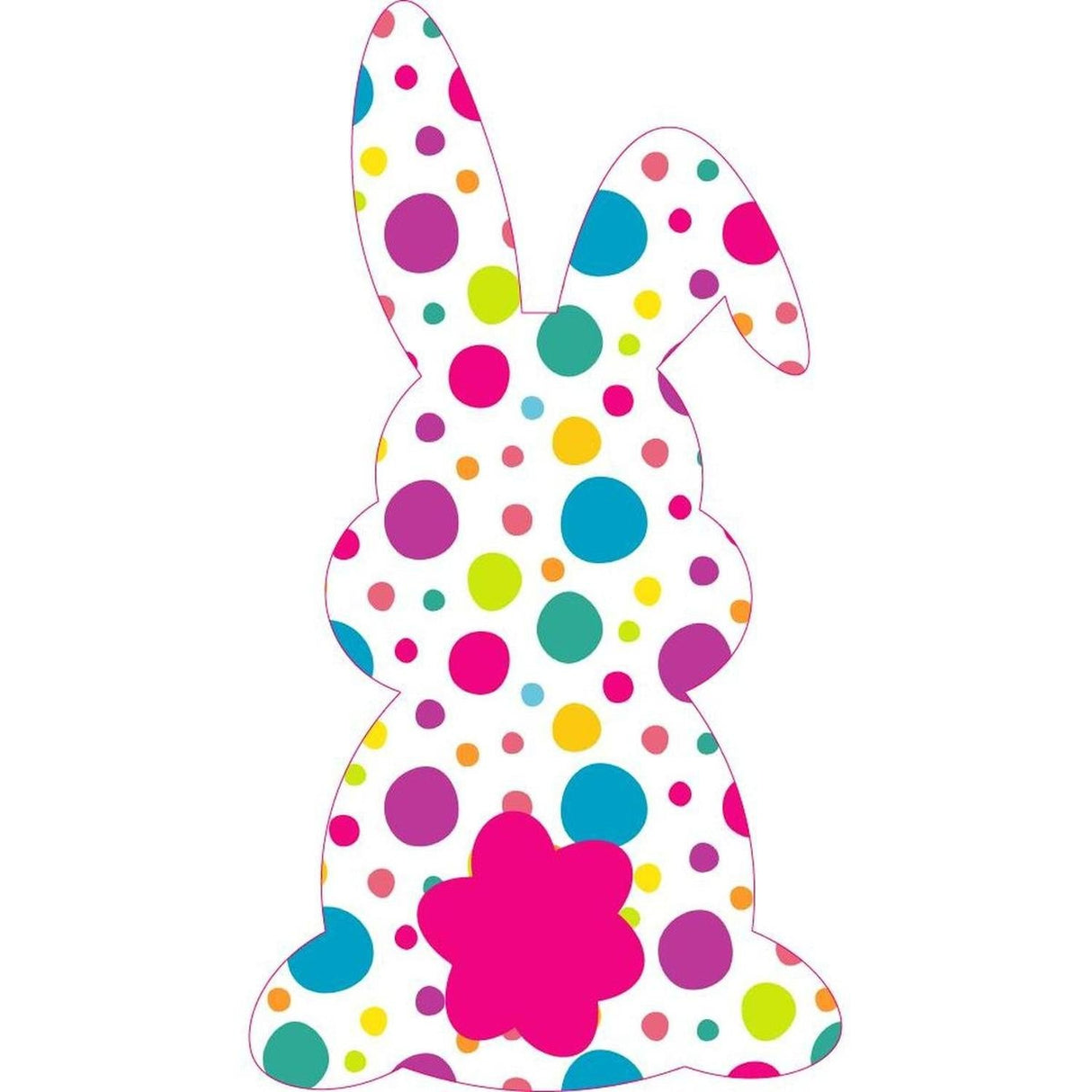 13in Waterproof Sign: Floppy Ear Polka Dot Bunny