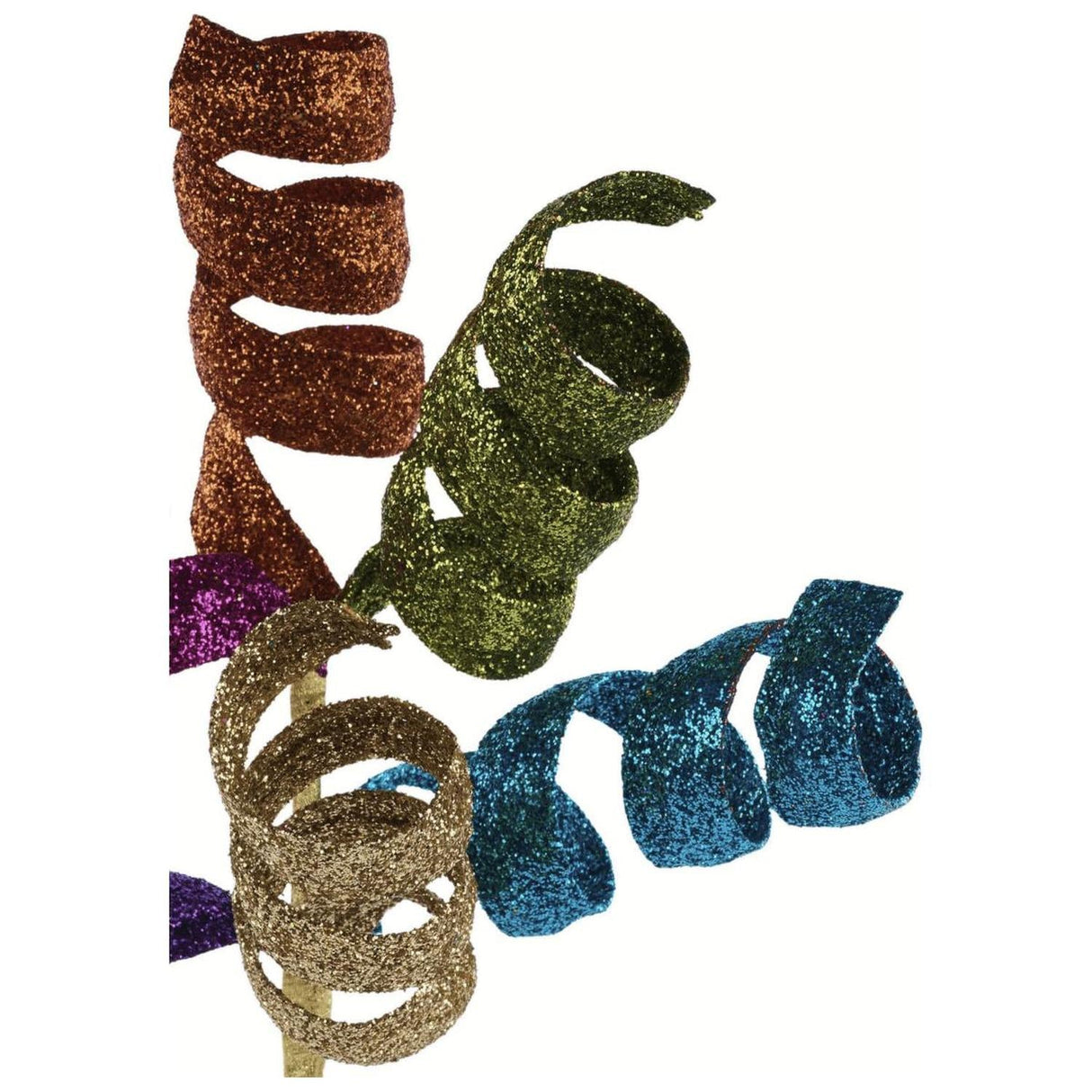14" Glitter Curl Pick: Fiesta