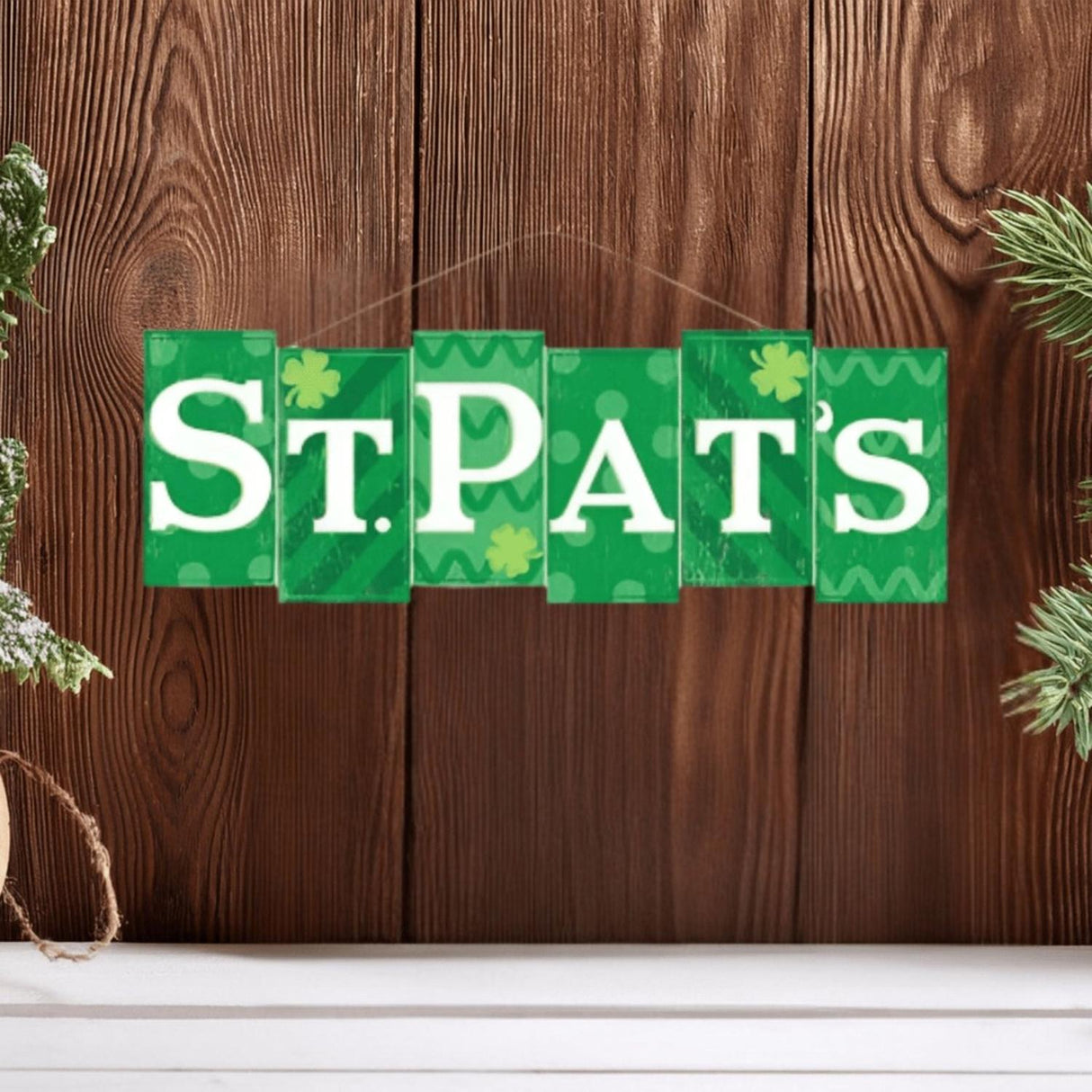 14" Wooden Sign: St. Pat's Blocks