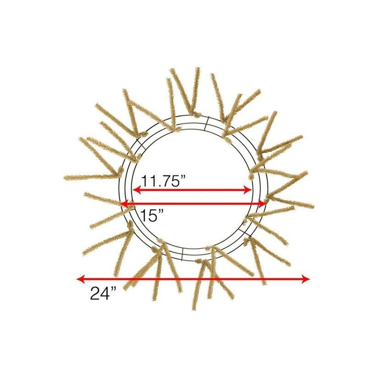 15-24" Pencil Work Wreath Form: Burlap