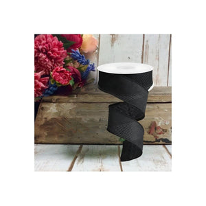 1.5" Cross Royal Burlap Ribbon: Black (10 Yards)