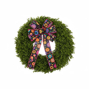 1.5" Fiesta Florals Ribbon: Black (10 Yards)