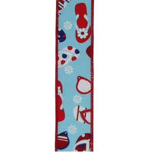 1.5" Flip Flop and Sunglasses Ribbon: Light Blue (10 Yard)