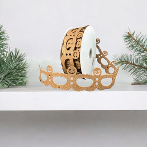 1.5" Gingerbread Man Shaped Ribbon: Brown (10 Yards)