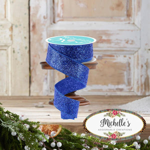1.5in Laser Glitter Ribbon: Royal Blue (10 Yards)