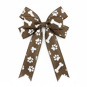 1.5" Paw Print Royal Ribbon: Brown (10 Yards)