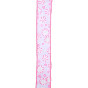 1.5" Peppermint Candies Ribbon: Pink (10 Yards)