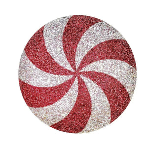 15" Peppermint Shaped Pillow: Red