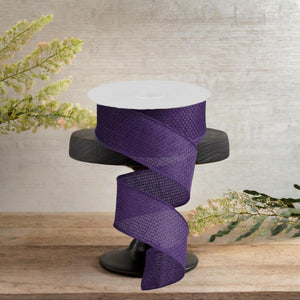 1.5" Royal Burlap Ribbon: Purple  (10 Yards)