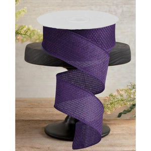 1.5" Royal Burlap Ribbon: Purple  (10 Yards)