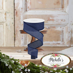 1.5" Royal Canvas Ribbon: Navy Blue (10 Yards)