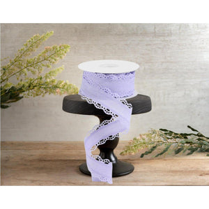 1.5" Scalloped Edge Ribbon: Light Lavender (10 Yard)