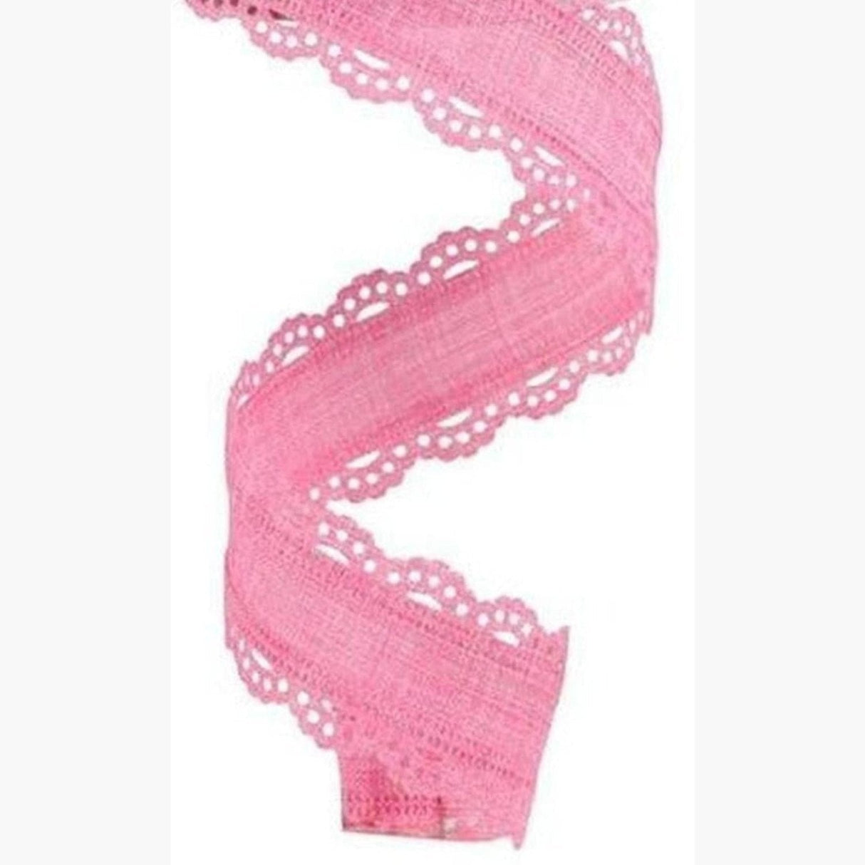1.5" Scalloped Edge Ribbon: Pink (10 Yard)