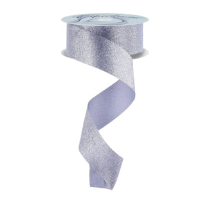 1.5" Shimmer Glitter Satin Ribbon: Silver (25 Yards)