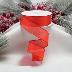 1.5" Shiny Canvas Ribbon: Red (10 Yards)