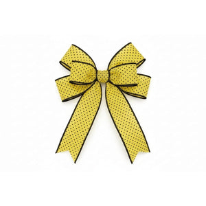 1.5" Swiss Dots Ribbon: Yellow & Black (10 Yards)