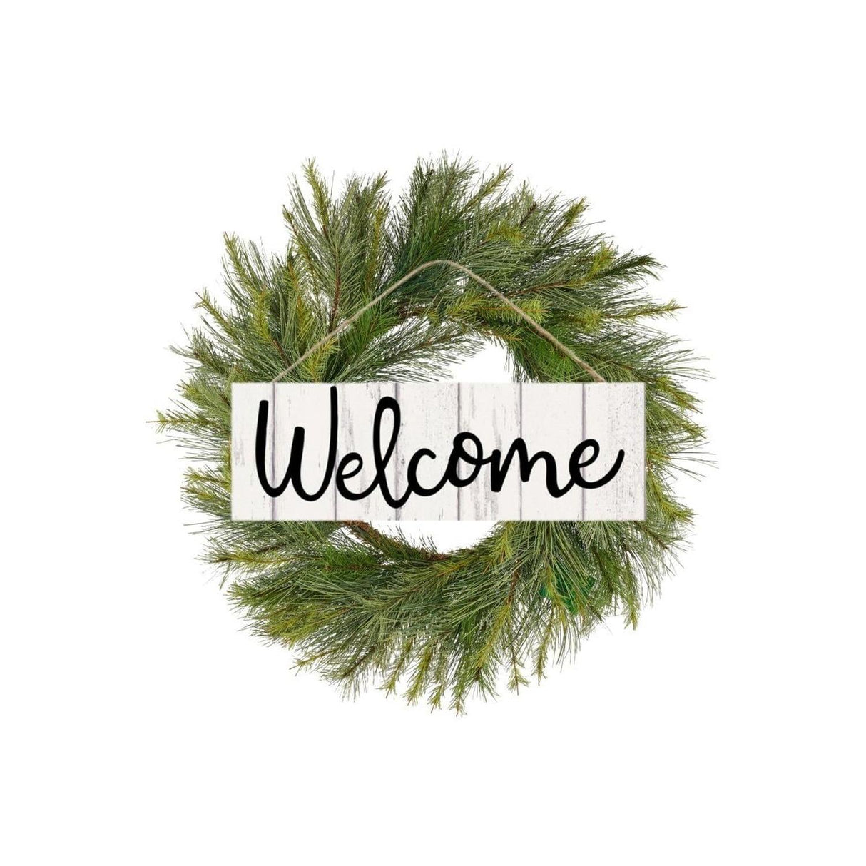 15" Wooden Sign: Rustic Welcome Fence