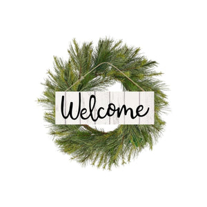 15" Wooden Sign: Rustic Welcome Fence