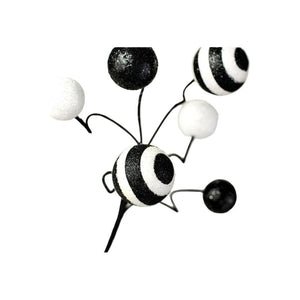 17" Glitter Ball Pick: Black & White