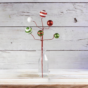 17" Glitter Ball Pick: Red/Lime/White