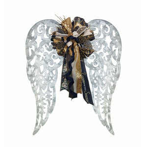 17" Metal Filigree Angel Wings: Acid Wash
