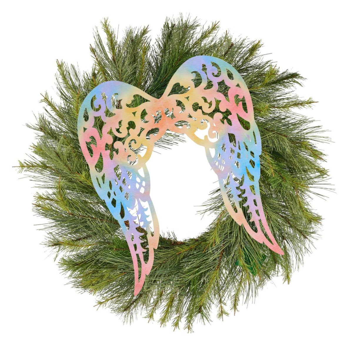 17" Metal Filigree Angel Wings: Colorful