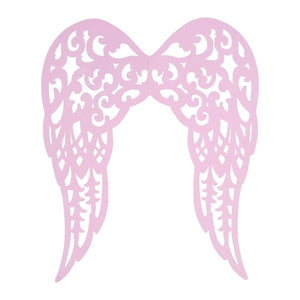 17" Metal Filigree Angel Wings: Light Pink