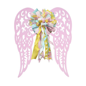 17" Metal Filigree Angel Wings: Light Pink
