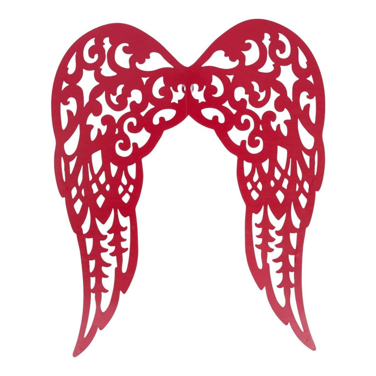 17" Metal Filigree Angel Wings: Red