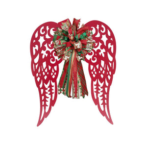 17" Metal Filigree Angel Wings: Red