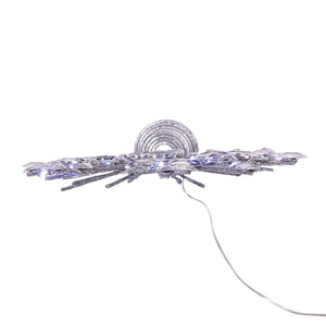 18-Light Cool White LED Silver Glittered Snowflake Tree Topper