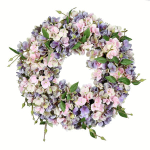 18in Artificial Blue Pink Hydrangea Wreath