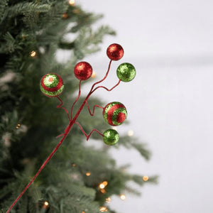 19" Glitter Ball Pick: Red & Lime