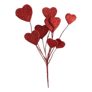 19" Glittered Heart Pick: Red