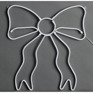 19" Lighted Neon Bow Christmas Window Silhouette