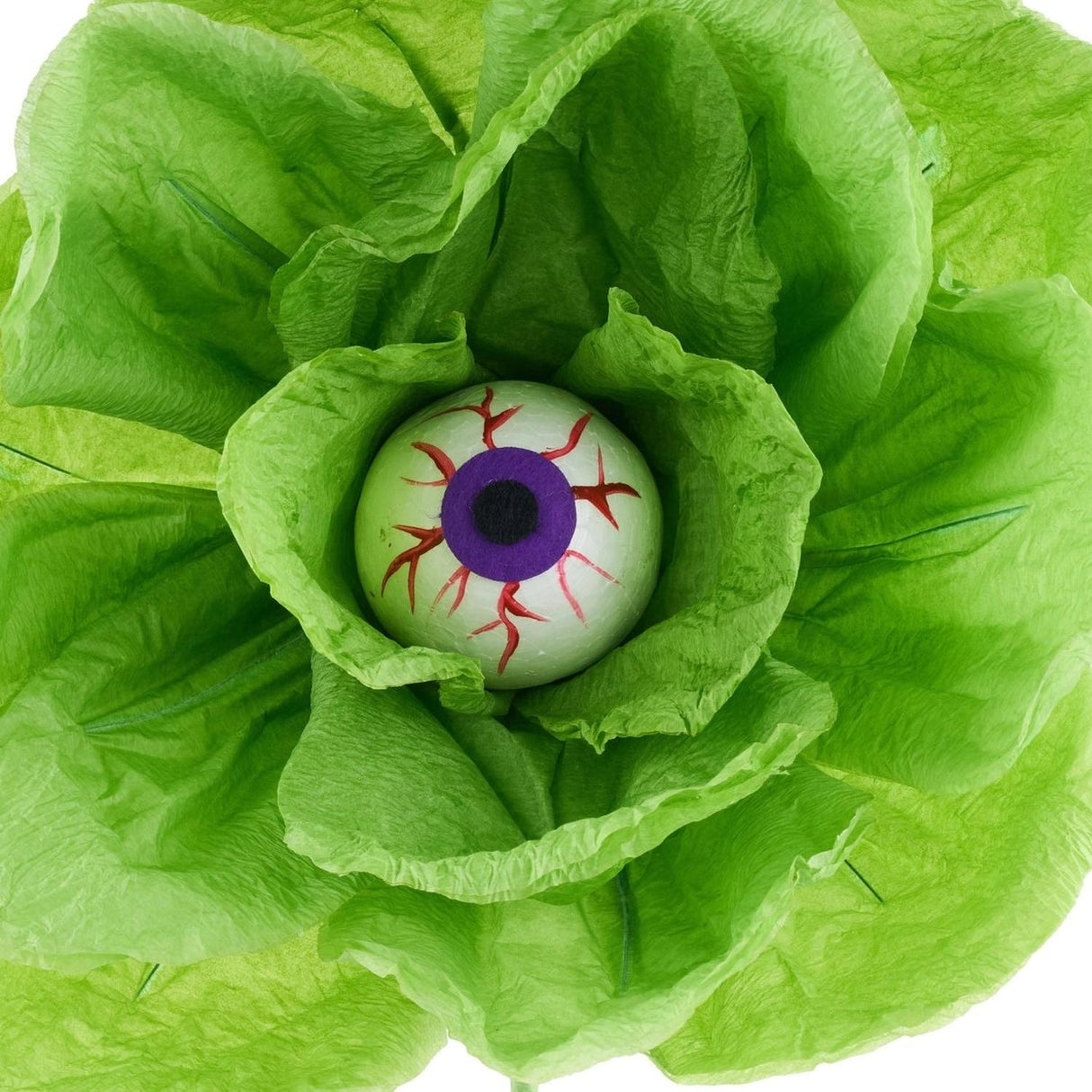 19" Paper Rose Eyeball Stem: Green