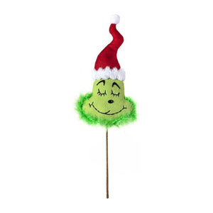 19" Plush Green Monster Head