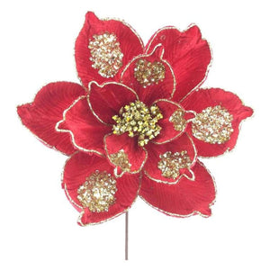 21" Magnolia Bloom Spray: Red