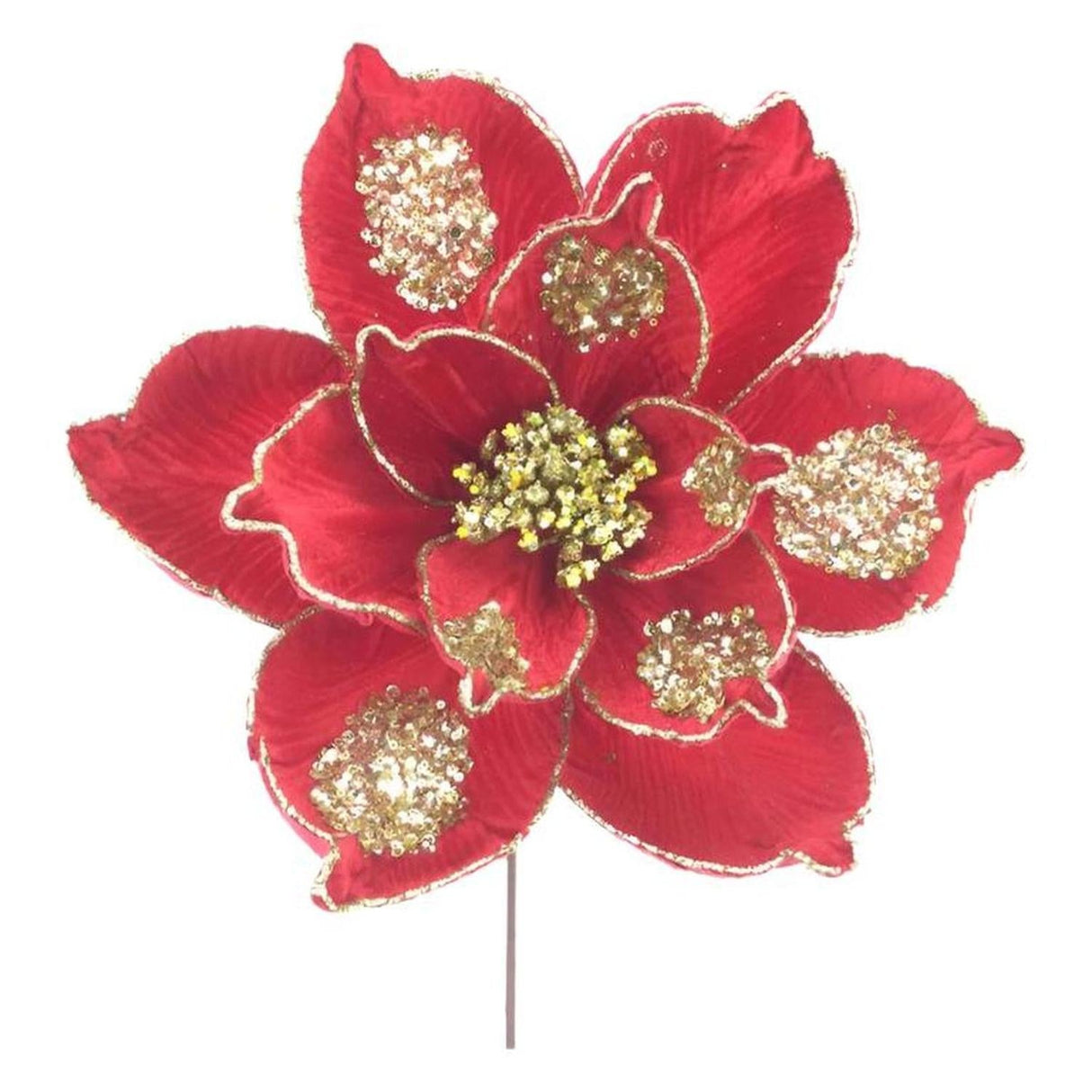 21" Magnolia Bloom Spray: Red