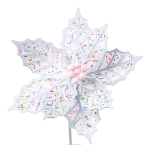 22" Confetti Poinsettia Stem