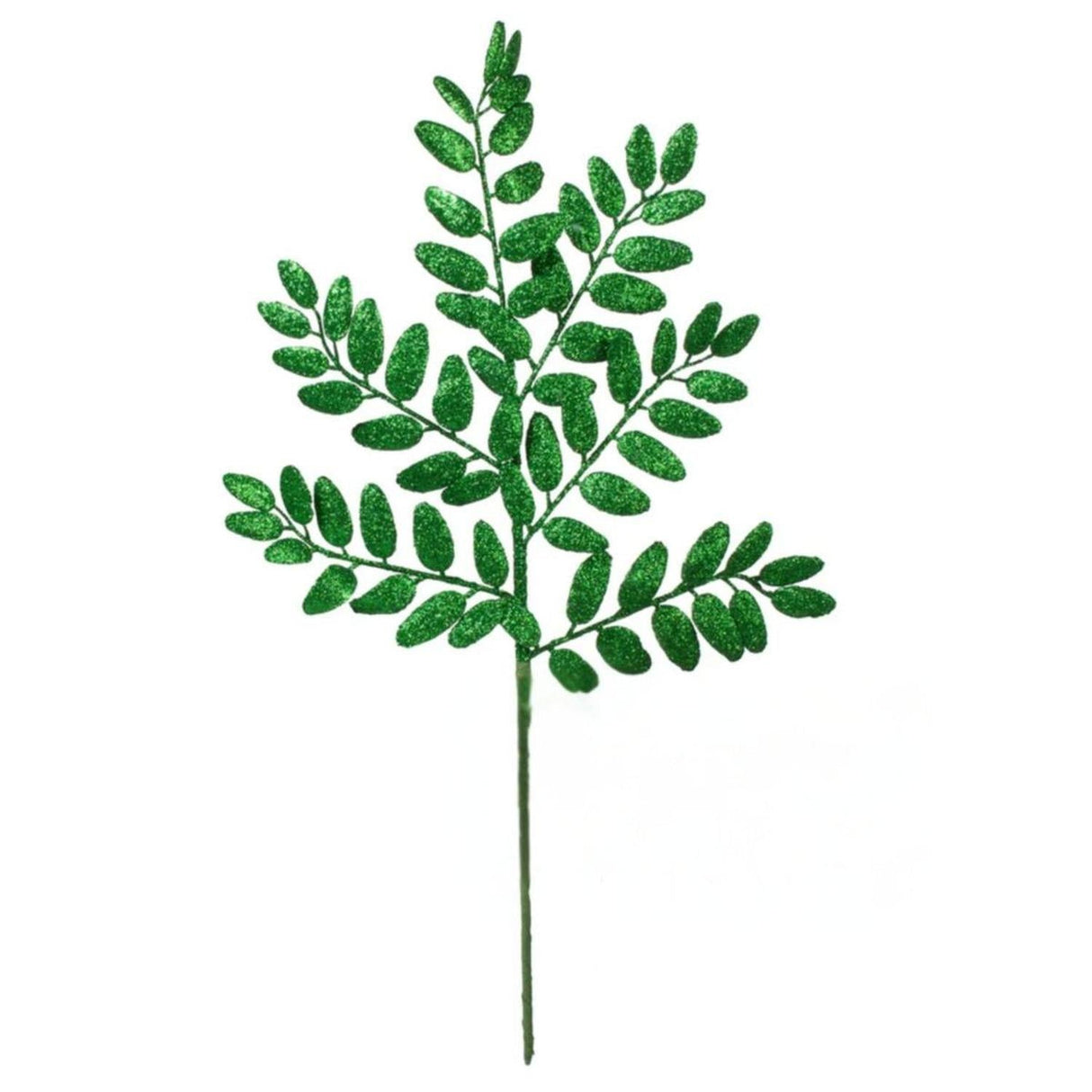 22" Honey Locust Glitter Spray: Holiday Green
