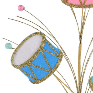 23" Felt Glitter Nutcracker Drum Spray: Pastel