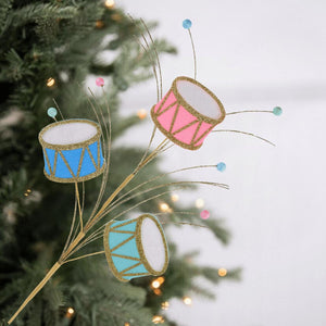 23" Felt Glitter Nutcracker Drum Spray: Pastel