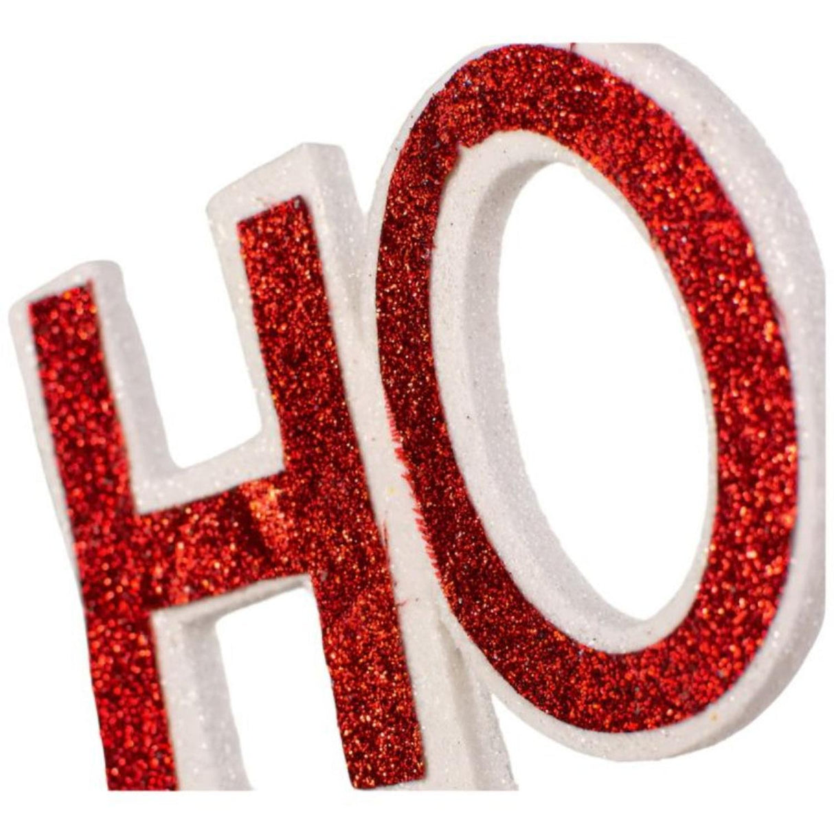 23" Glitter Ho Ho Ho Spray: Red & White