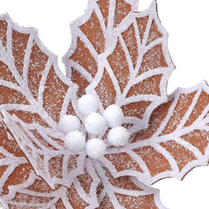 24” Gingerbread Poinsettia Stem