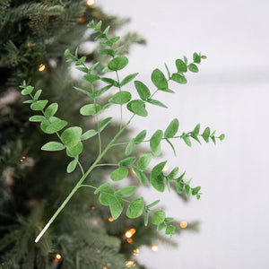 24" Glitter Eucalyptus Spray: Lime Green