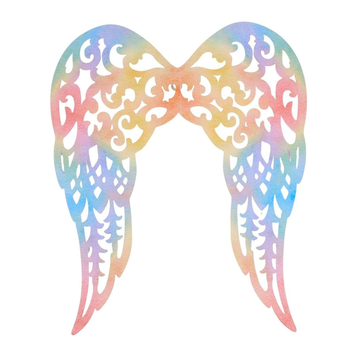 24" Metal Filigree Angel Wings: Colorful